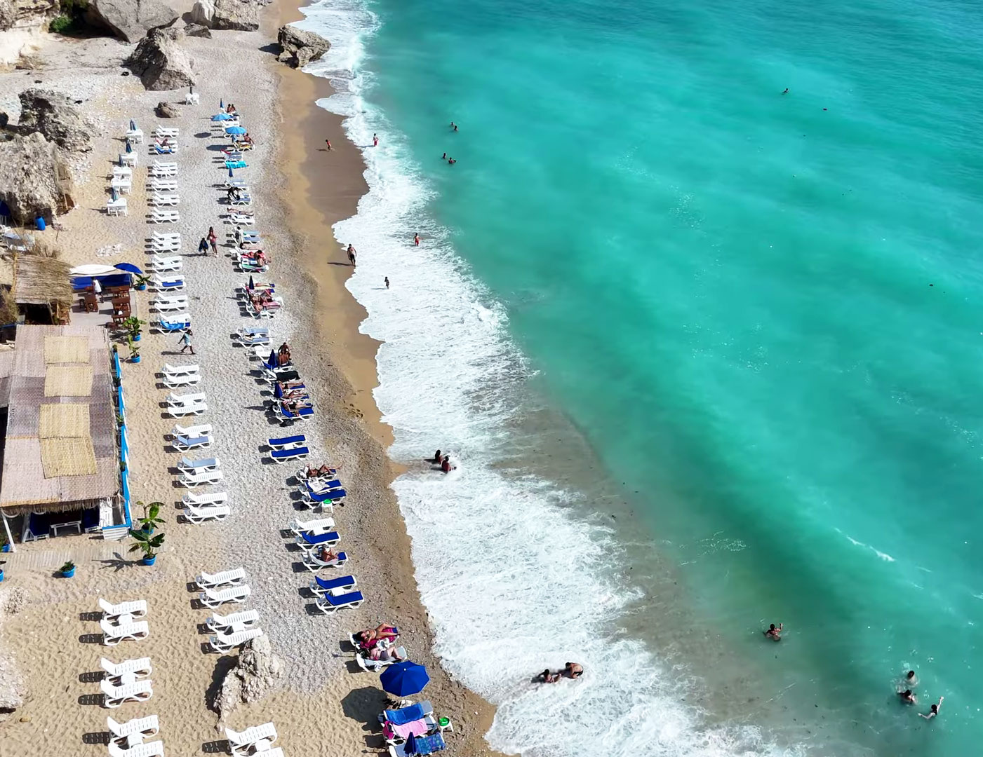 Turquoise waters of Titanic Beach Byblos