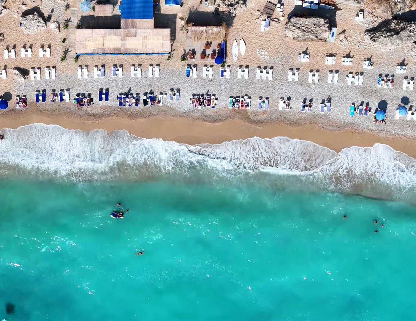 Turquoise waters of Titanic Beach Byblos