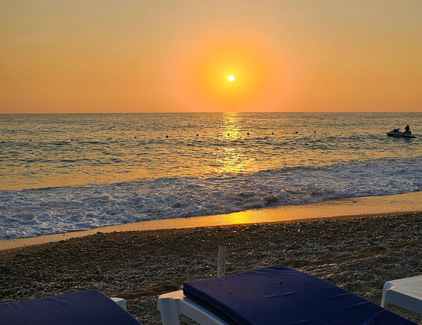 Turquoise waters of Titanic Beach Byblos